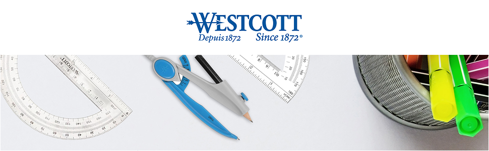 Westcott 2-Piece Compass and Protractor Set, for Crafting, Office, Classroom, Back-to-School