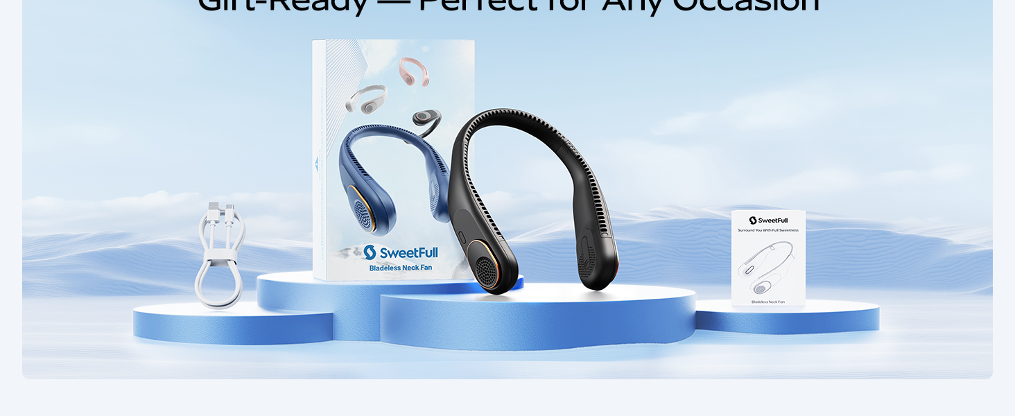 portable neck fan; personal neck fan; portable fan neck; fan neck; fan around your neck;