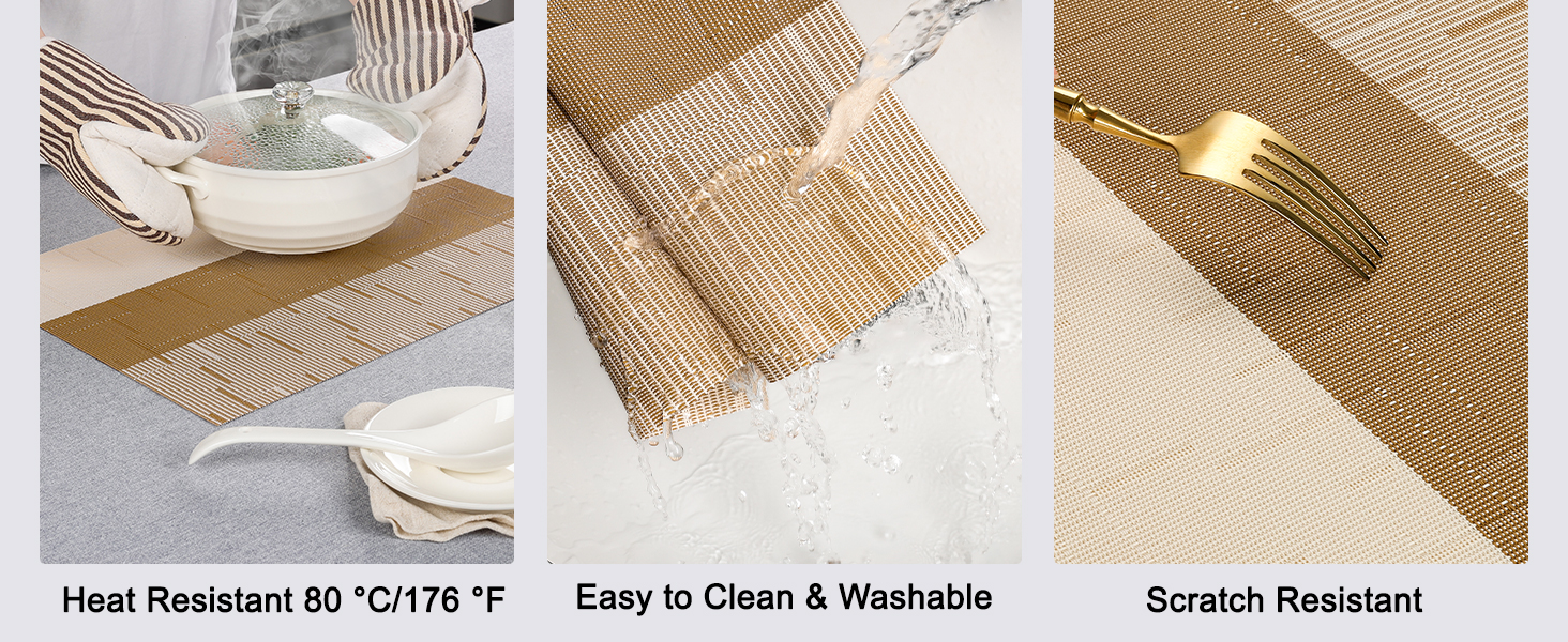 heat resistant washable placemats scratch resistant
