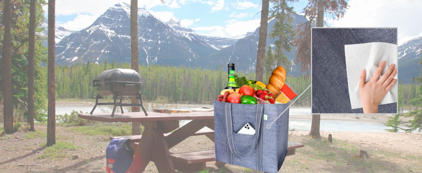 tote bag, zipper, baggu, reusable grocery, canva, waterproof, large, shopping, cart, holder, pocket
