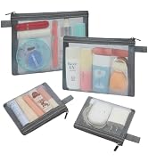 besharppin 4 Pack Mini Cosmetic Bags, Nylon Mesh Makeup Bag with Zipper for Home Office Purse Mul...