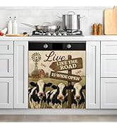 Country Cows Dishwasher Magnet Cover, Magnetic Dishwasher Cover for Kitchen Decor, Farmhouse Dish...