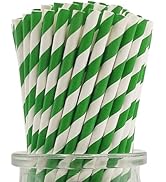Green Striped Paper Straws