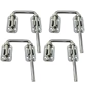 QCAA Child Safe & Home Security, for Patio French Door Latch, Sliding Door Loop Lock, 2", Satin N...