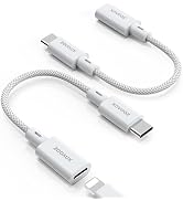ZOOAUX Lightning to USB C Adapter (2 Pack), Support QC Fast Charging & Data Transfer, Converter A...