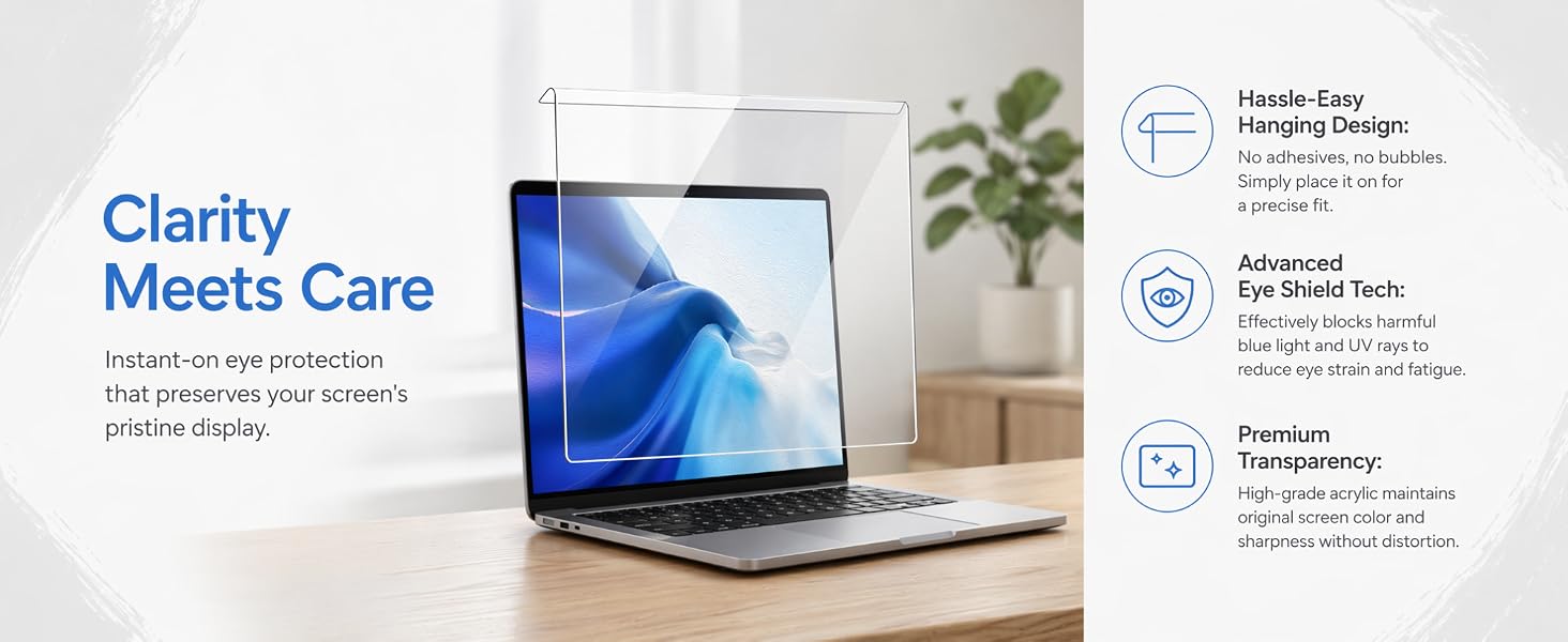 Anti Blue Light Blocking Screen Protector Panel