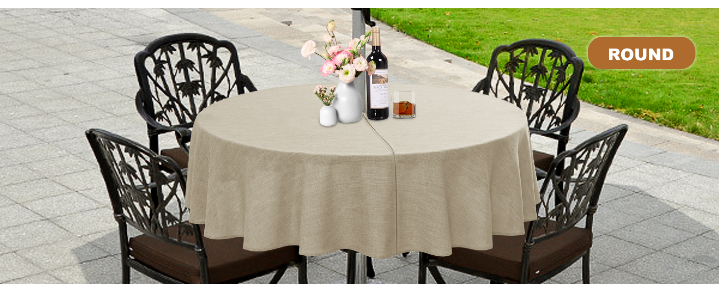 linen table cloth cover protector farmhouse rustic nature outdoor