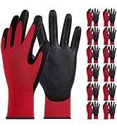 MIG4U PU Coated Work Gloves 6/12 Pairs Ultra-Thin Polyurethane Coating Safety Working Glove for M...