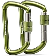 FresKaro 12kN Locking Carabiner Clips, Screw-Gate Lock, Heavy Duty 7075 Aluminium Material, Light...