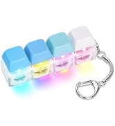 Dalycro Keyboard Fidget Toy, 4-in-1 Mechanical Clicker Fidget Keychain with LED Light Up, Sensory...