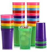 Fasmov 30 Pack 16 oz. Plastic Cups Plastic Tumblers Blank Reusable Drink Tumblers for Parties, Ev...