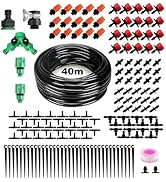 Drip Irrigation Kit 131FT 158PCS with 1/4" Black Distribution Tubing, Automatic Watering System f...