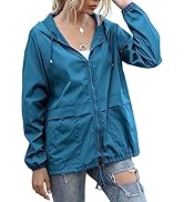 JMinger Women's Raincoats Lightweight Waterproof Windproof Adjustable Windbreaker Rain Jackets Ho...