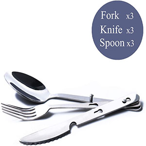 steel camping utensils set Camping Flatware