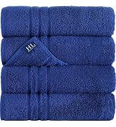 Hammam Linen Dark Navy Blue Bath Towels 4-Pack - 27x54 Soft and Absorbent, Premium Quality Perfec...