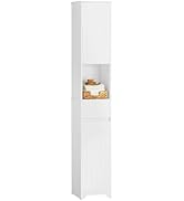 SoBuy Narrow Bathroom Storage Cabinet, Tall Slim Bathroom Organizers and Storage for Small Spaces...