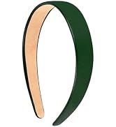 Motique Accessories 1 Inch Vegan Leather Headband for Women and Girls (Hunter Green)