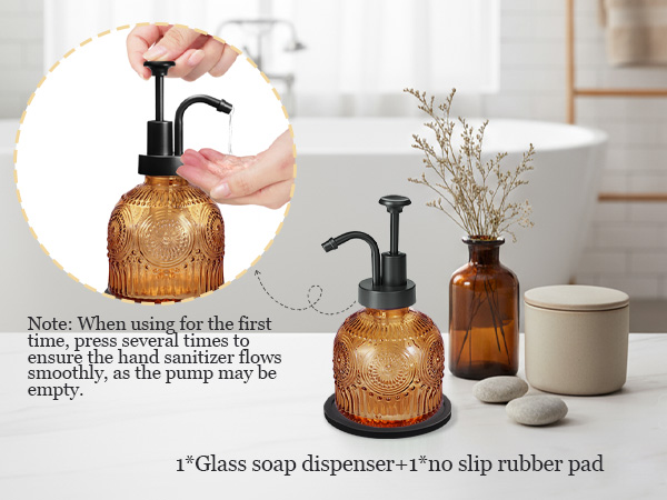 Glass Kitchen Soap Dispenser with Pump