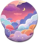 LIMKRIAN Kawaii Purple Cloud Mouse Pad with Wrist Rest, Ergonomic Mouse Pad Wrist Support with No...
