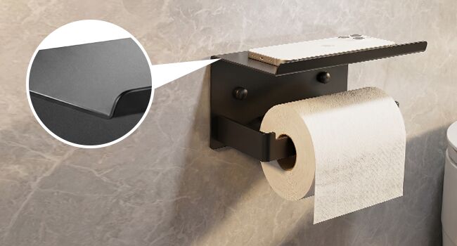 toilet paper holder with shelf