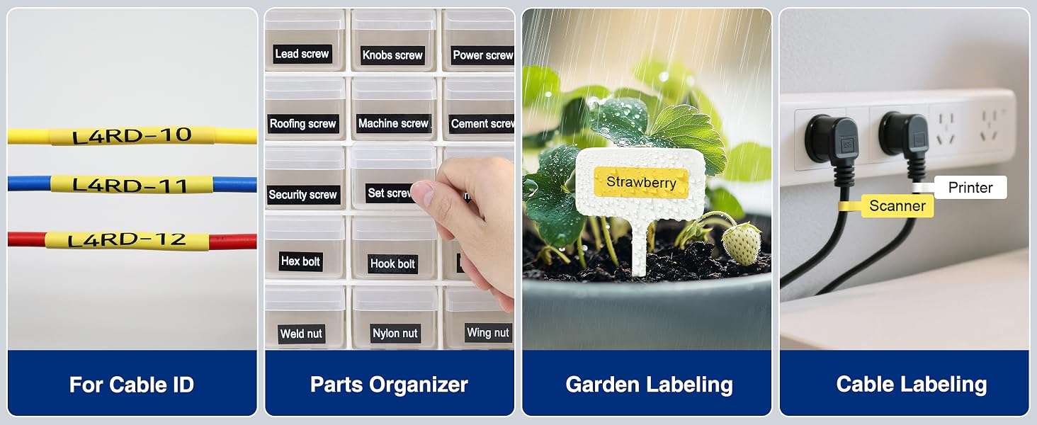 Various Applications: For Cable ID, Parts Organizer, Garden Labeling, Cable Labeling