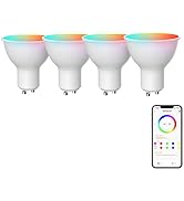 Broadlink FastCon GU10 Smart Bulbs, Color Changing 4.5W LED Track Light Bulbs with Music Sync, Fa...