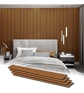 RODENET Soundproof 3D Slat Wall Panels 4-PACK 94.5"x11.8" MDF Acoustic Panels with Realistic Wood...