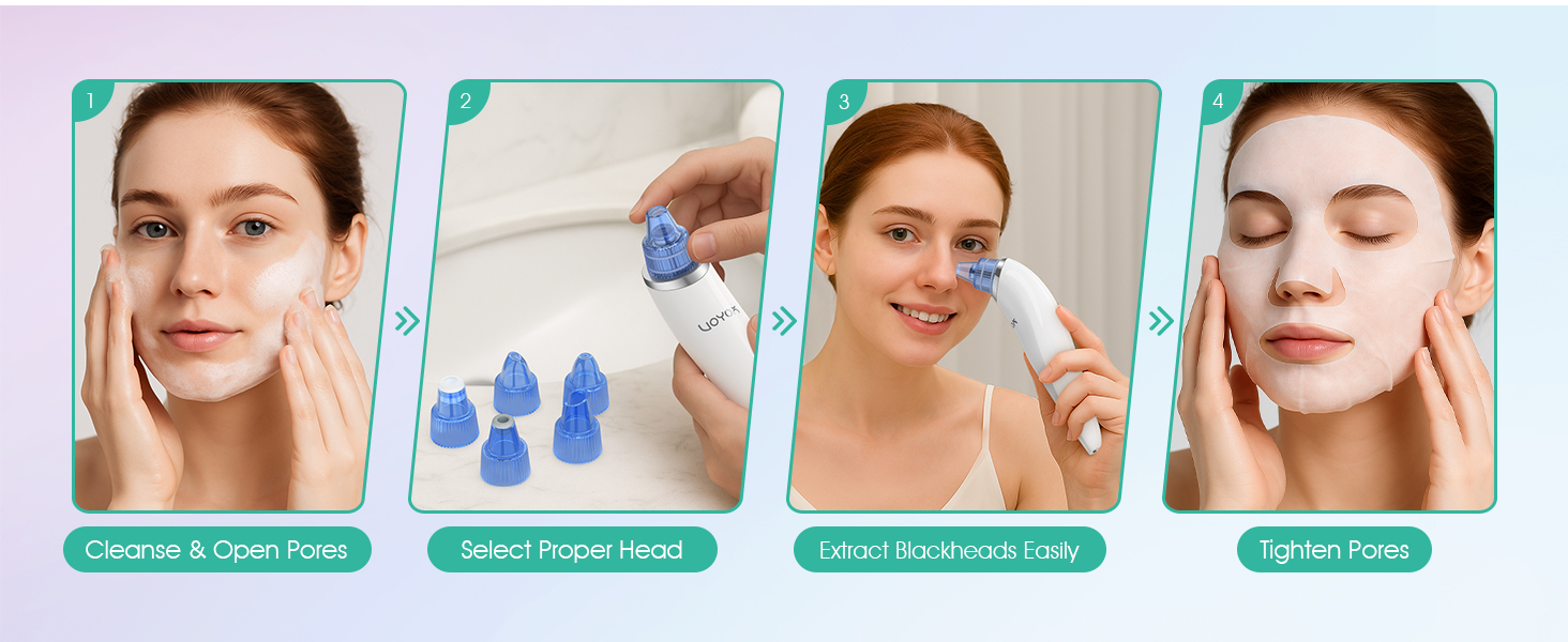 Powerful suction Effectively remove stubborn blackheads