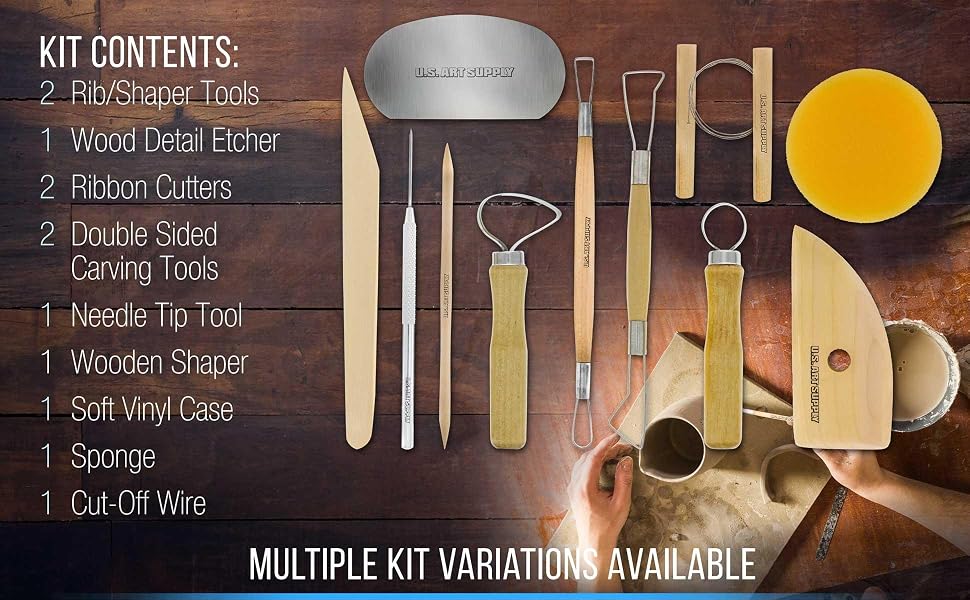 Pottery & Clay Sculpting Tool Set 12 Piece kit