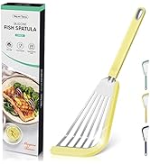 Nonstick Fish Spatula,Maywe Tanso Thin Slotted Spatulas Turner Silicone Fish Spatulas for Nonstic...