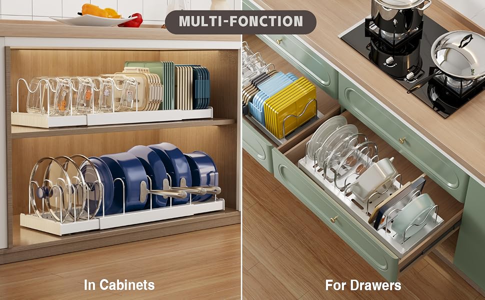 pots and pans organizer under cabinet