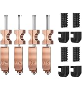 4PCS AD5X Nozzle,Quick-Swap Hardened Steel 3D Printer Hotend with Silicone Cover and Nozzle Wiper...