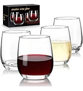 FrutPunch Stemless Wine Glasses, Stemless Wine Glass Set of 4, 12OZ Glasses, Suitable for Parties...