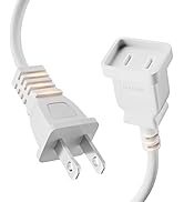 White 2 Prong Power Extension Cord 1ft, BolAAzuL Ultral Short US Male-Female Single Plug Extensio...