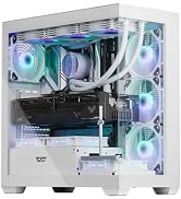 darkFlash ATX Mid-Tower PC Case, Pre-Install 4 PWM ARGB Fans Computer Case, Full View Dual Temper...