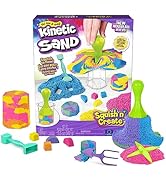 Kinetic Sand, Squish N’ Create Playset, Easter Basket Stuffers, Includes 13.5oz (3 Colors) Moldab...