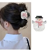 Christmas Hair Claw Clips Cute Snowman Shape Hair Clips Acetate Resin Hair Barrette for Christmas...