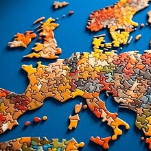 Map of Europe made from jigsaw puzzles