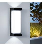 Hirzsjoy 24W Outdoor Porch Lights Exterior Lighting Fixtures Wall Mount Rectangular Modern Patio ...