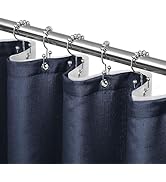 Lameirose Shower Curtain and Liner Set with 12 Double Sided Shower Curtain Hooks, 3 in 1 Shower C...