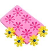 YuanHolumid Daisy Flower Silicone Molds - Small Flower Shapes Fondant Cake Chocolate Molds - Poly...