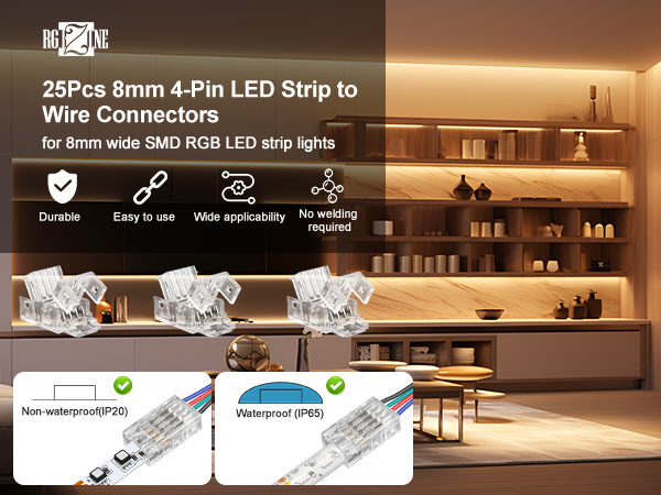 8mm led strip connectors 4 pin