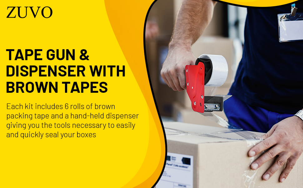 TAPE GUN, DISPENSER WITH CLEAR PACKAGING TAPES