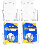 NATGAI Acrylic Brochure Holder 8.5 x 11, 4 Pack Clear Flyer Holder, Single Pocket Magazine Holder...