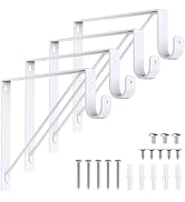 Supforce 4 Pack Closet Rod Bracket, Heavy Duty Closet Rod Support with Rod Holder, Wall Mounted C...