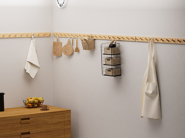 Organic Elegance: Streamline Your Kitchen with Our Bamboo Wall-Mounted Coat Rack