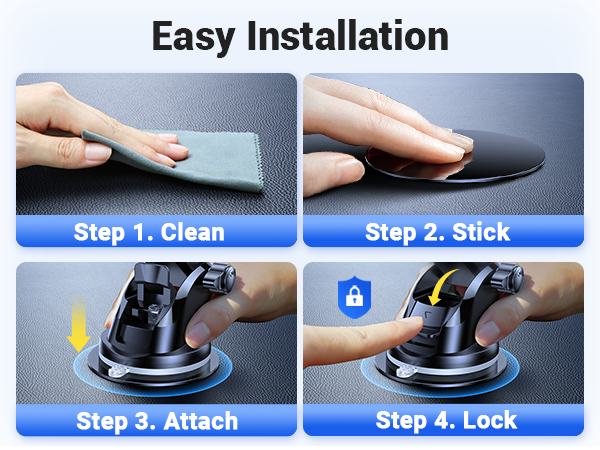 Easy to Install in Seconds, Remove, and Reuse car phone holder