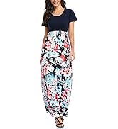 Mommy Jennie Women's Maxi Dresses Short Sleeve Long Casual Summer Sundresses
