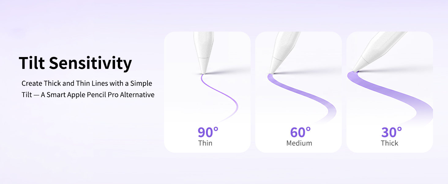 Tilt. Alternative to Apple Pencil 2nd Generation, Apple Pencil USB C, Apple Pencil 1st Generation