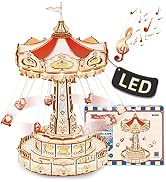 ROKR 3D Puzzles for Adults-Projects for Teens-LED Swing Ride Model Building Kit-Music Box DIY Kit...
